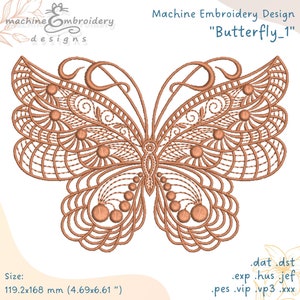 Butterfly Machine Embroidery design, Insect embroidery, Digital File, Instant Download