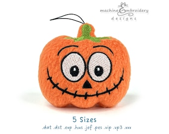 Pumpkin Toy Machine Embroidery Design - DIY ITH Toy, Instant Download, step by step instruction, 5 sizes