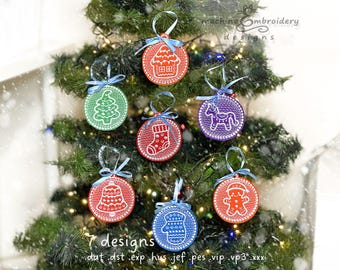 Bundle Christmas Ornament Machine Embroidery Designs – ITH DIY Bundle (Digital File)
