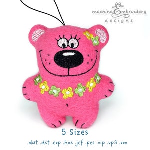 Bär Plüschtier - ITH Stickdatei, 5 Größen (Instant Download)