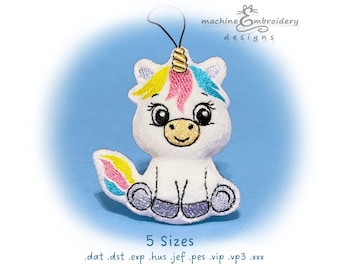 Unicorn Toy Machine Embroidery Design - DIY ITH Toy - 5 Sizes