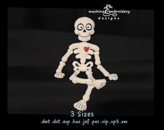 Halloween Skeleton Plush Toy Machine Embroidery Design – DIY ITH Toy – 3 Sizes – Halloween decor
