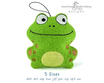 Frog Toy Machine Embroidery Design - ITH DIY Project (Instant Download)