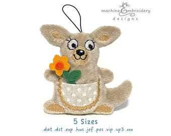 Kangaroo Plush Toy Machine Embroidery Design – ITH Stuffed Animal (Instant Download)