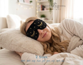 Sleep mask machine embroidery design - DIY ITH sleep mask – One Hooping - 2 Sizes
