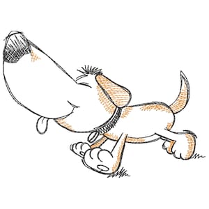 Dog Embroidery Design, Dog in Doodle Style, Pattern for Machine embroidery design, Animal Embroidery, Instant Download