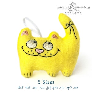 Cat Toy Machine Embroidery Design - DIY ITH Toy, Instant Download, step by step instruction, 5 sizes