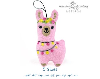 Llama Toy Machine Embroidery Design – ITH Project, 5 Sizes (Instant Download)