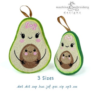 Diseño de bordado a máquina de juguete de aguacate Mamacado – DIY ITH (Descarga instantánea)