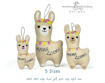 Llama Mama Toy Machine Embroidery Design - ITH DIY Toy (Instant Download)