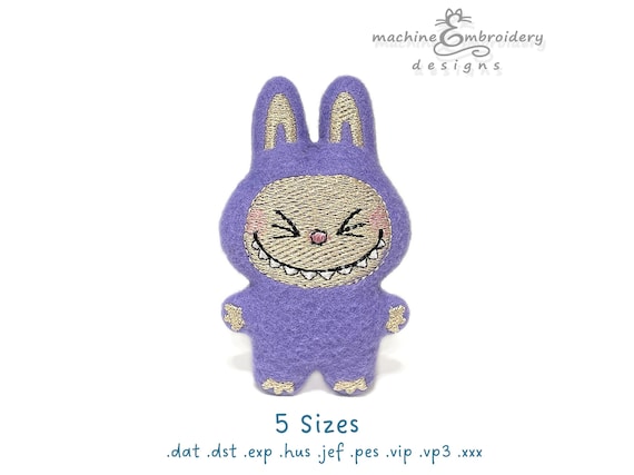 ラブブぬいぐるみ - フープ刺繍デザイン - DIYぬいぐるみ