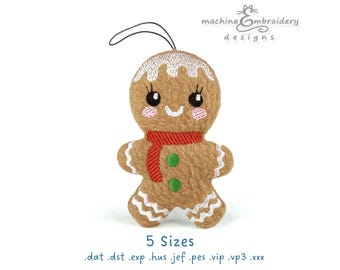 Gingerbread Toy Machine Embroidery Design - DIY ITH Toy, Instant Download, step by step instruction, 5 sizes