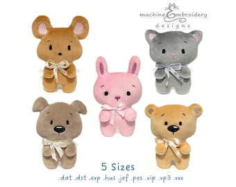 Bundle Plush Toy Machine Embroidery Design - DIY ITH Toy – 3D – One Hooping - 5 Sizes
