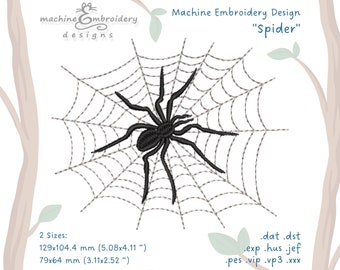 Spider Machine Embroidery Design, Digital Embroidery,  Instant Download, Embroidery File