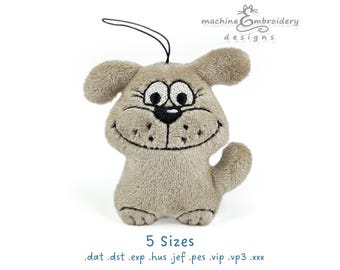 Dog Plush Toy – ITH Machine Embroidery Design (Instant Download)