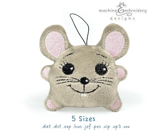 Mouse Toy Machine Embroidery Design - ITH DIY Toy (Instant Download)