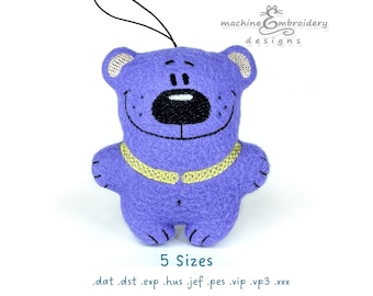 Bear Plush Toy – In the Hoop Machine Embroidery Design – DIY ITH Teddy Bear – Instant Download – 5 Sizes – Step by Step Instructions