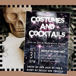 Costumes and Cocktails Halloween Invitation for Costume Halloween Party Digital Invitation Template Printable Invitation Download
