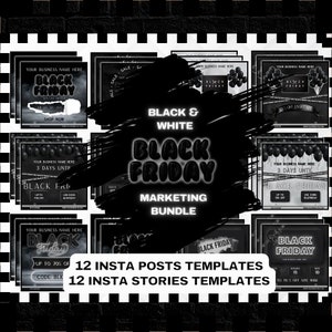 Editable Black Friday Flyer Bundle for Marketing Black Friday Sales Social Media Black Friday Promo Flyer Template Custom Instant Download