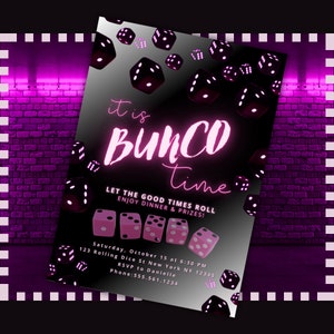 Bunco Invitation Template For Game Night Invite For Bunco Party Ideas Digital Download Template Printable Invitation Download Mobile Invite