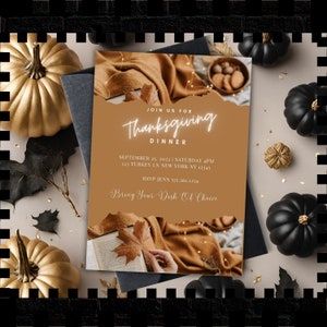 Thanksgiving Einladung Digitaler Download Vorlage Friendsgiving Dinner Invite Druckbare Einladung Download Vorlage Mobile Invite