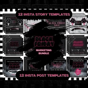 Editable Black Friday Flyer Bundle for Marketing Black Friday Sales Social Media Black Friday Promo Flyer Template Custom Instant Download