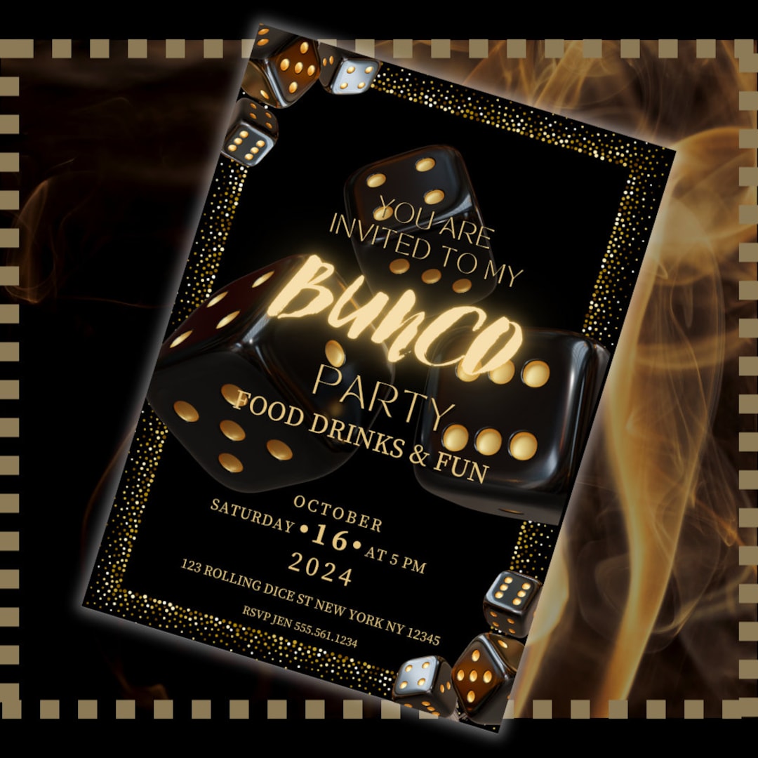 Bunco Invitation Template for Game Night Invite for Bunco Party Ideas