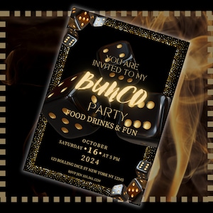 Bunco Invitation Template For Game Night Invite For Bunco Party Ideas Digital Invitation Bunco Printable Invitation Instant Download Invite