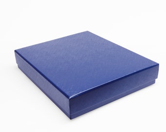 Blue Leather Jewelry Box: Necklace & Earring Gift Box - Etsy