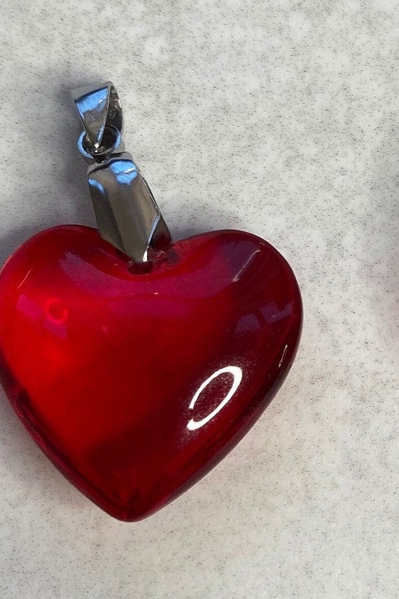 Red Heart Pendant Necklace Olivia Rodrigo Small Ruby Red Heart