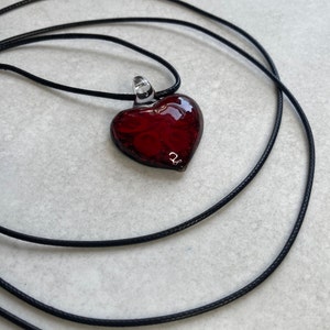 Large Red Heart Pendant Necklace Oversized Heart Pendant and