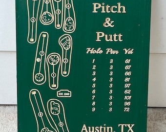 Butler Pitch and Putt Golf Course Map Wooden Sign