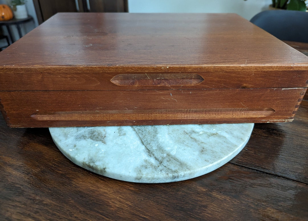 Wooden Silverware Storage Box Etsy