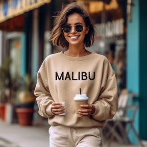 Malibu Sweatshirt, Beachy Sweatshirt, Travel Sweatshirt, Malibu Shirt, Aesthetic Malibu Sweatshirt, Trendy Sweatshirt, Beachy Shirt