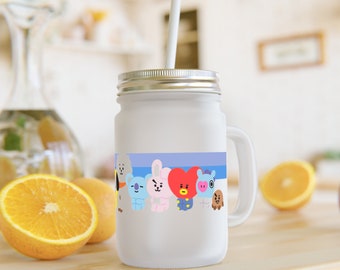 Kopie des BT21 Glases mit Strohhalm