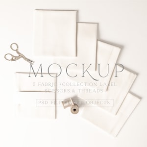 Stoff Mockup, Gefaltete Gestapelte Stoffmuster, Minimalistisches Sammlungs-Bundle für SDK, PSD Photoshop Smart Objekt Mockup, MinVol8