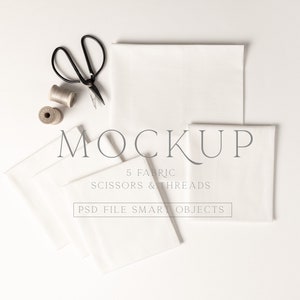 Fabric Mockup, Folded Stacked Fabric Swatches, Minimalistic Collection Bundle for SPD Patterns , PSD photoshop smart object Mockup, MinVol10