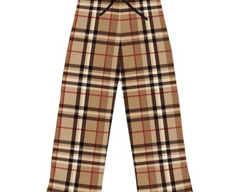 Custom Beige Plaid Pajama Pant Listing