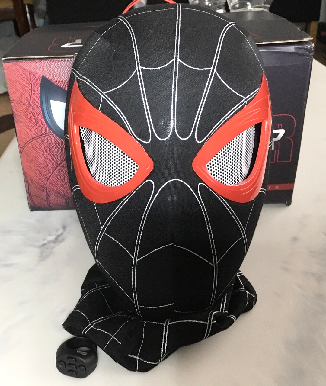Miles Morales Mask, Spiderman Blinking Eyes, Moving Eyes Mask