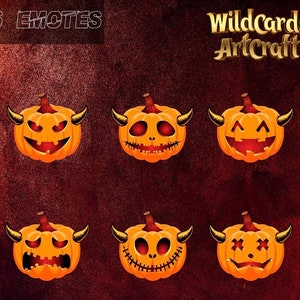 Halloween Pumpkin Emotes for Twitch and Discord || Cute Emoji Set || Fall Icon Pack