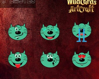 Cat Emotes for Twitch and Discord, Kitty Icons, Twitch Chat Emotes, Cat Lover Gift, Discord Emotes, Cute Streamer Emotes, Digital Art