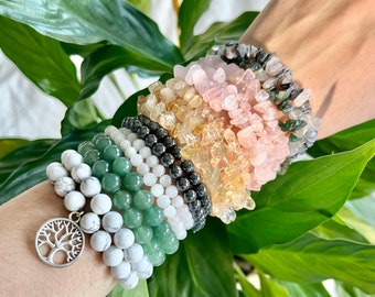 Handmade Crystal Beaded Stretchy Bracelet | Gemstone Healing