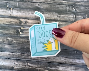 Cute Silly Goose Juice Sticker | Goose Stickers, Silly Goose Stickers, Cute Stickers