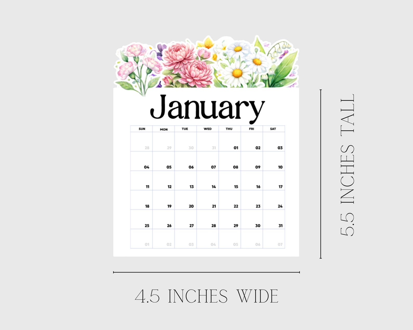 2026 Birth Month Flower Desk Calendar With Stand | Floral Mini Desk ...