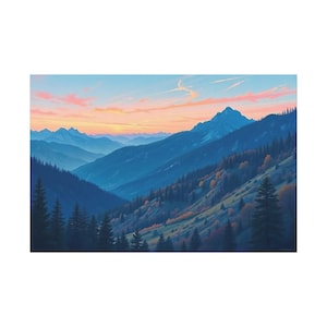 Serene Mountain Landscape Canvas Art, Home Decor, Wall Art, Nature Scene, Gift for Nature Lovers