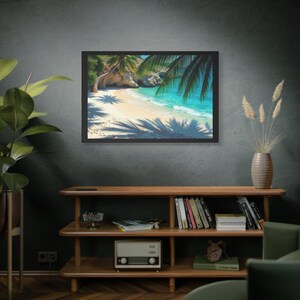 Tropical Beach Canvas Print, Vibrant Wall Art, Home Decor, Coastal Decor, Beach Lover Gift, Summer Vibes, Ocean Artwork
