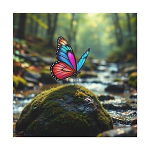 Stampa artistica su tela con farfalla colorata, decorazione da parete naturalistica, regalo per gli amanti della natura, arredamento per la casa, arte ispiratrice