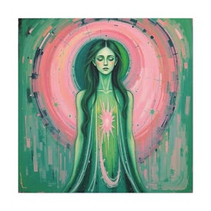 Mystical Canvas Art Print, Dreamy Home Decor, Meditation Wall Art, Spiritual Gift, Ethereal Artwork for Wellness Spaces