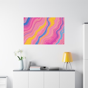Colorful Abstract Canvas Wall Art, Boho Home Decor, Art for Living Room, Vibrant Wall Decoration, Gift for Art Lovers, Modern Art Print