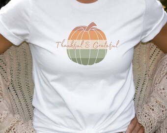 Thankful & Grateful Shirt, Thankful Shirt, Thanksgiving Shirt, Thanksgiving Tee, Fall Shirt, Autumn Shirt